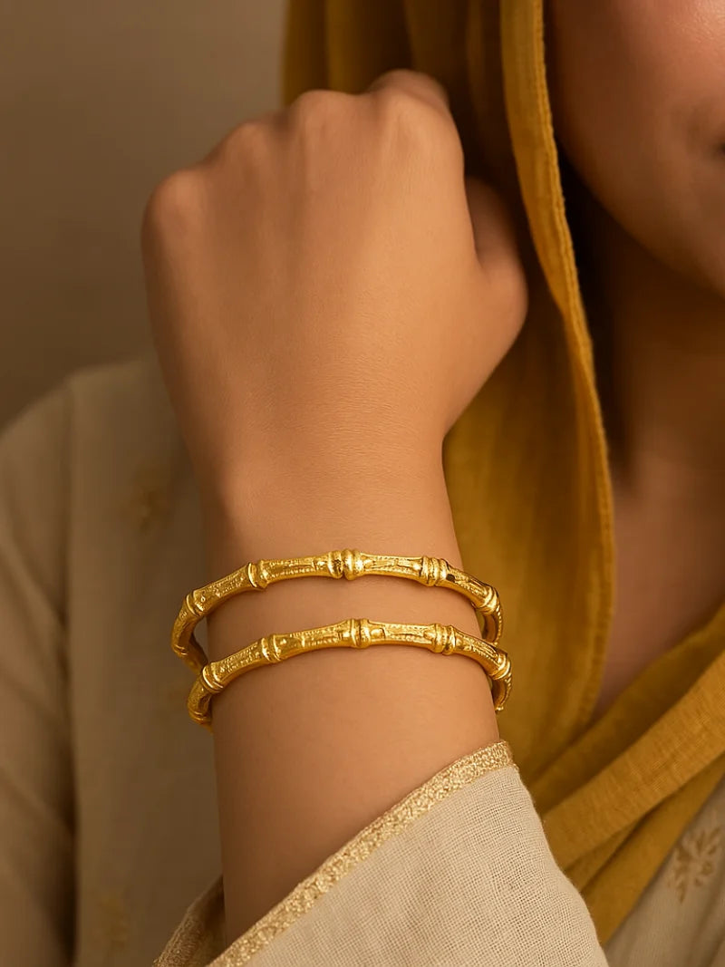 Traditional Gold-Plated Kara Bangles – Wear Elegance