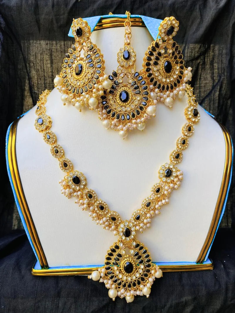 Blue Zircon Mala Set for Wedding & Party Wear