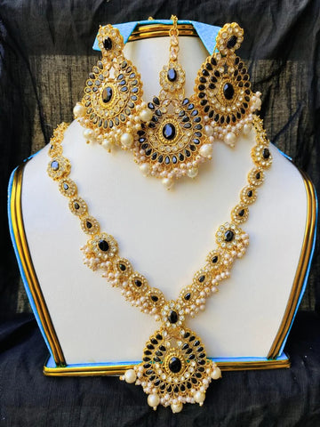 Blue Zircon Mala Set for Wedding & Party Wear