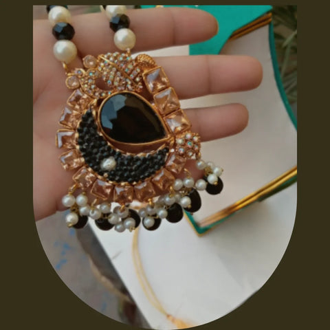 Zircon Black Mala Set – Elegant & Stylish Black Mala Necklace for Women in Pakistan